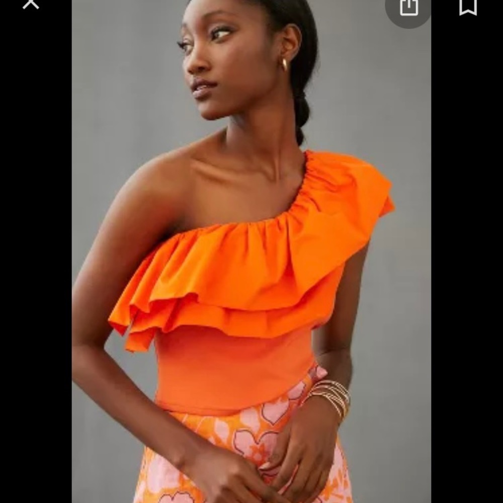 Sunday in Brooklyn Ruffled One shoulder top. Anthropologie. Never been worn.